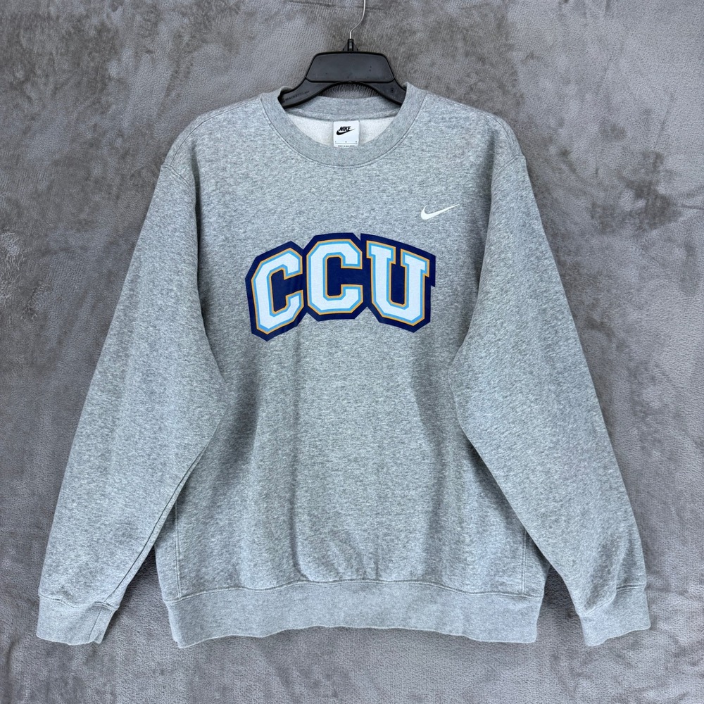Nike CCU‎ Graphic Crewneck Sweatshirt Mens Large Grey Fleece Pullover CJ1614-063